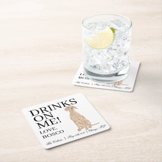 Gepersonaliseerde Vizsla bruiloft Kartonnen Onderzetters (Insitu)