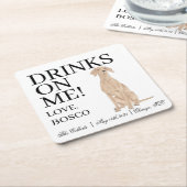 Gepersonaliseerde Vizsla bruiloft Kartonnen Onderzetters (Schuin)