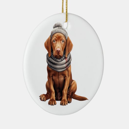 Gepersonaliseerde Vizsla hond Keramisch Ornament (Rechts)