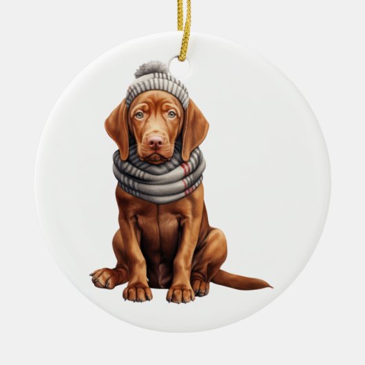 Gepersonaliseerde Vizsla hond Keramisch Ornament (Voorkant)
