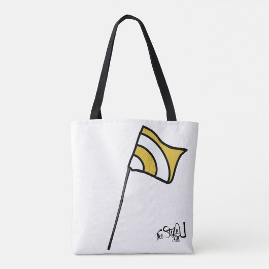 Gepersonaliseerde vlag Tas ( goudwit) B (Achterkant)