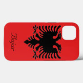 Gepersonaliseerde vlag van Albanië, dubbelharige a Case-Mate iPhone Case (Achterkant (horizontaal))