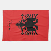 Gepersonaliseerde vlag van Albanië, dubbelharige a Theedoek (Horizontaal)
