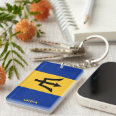 Gepersonaliseerde vlag van Barbados Sleutelhanger (Voorkant Rechts)