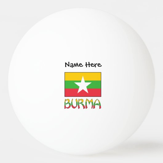 Gepersonaliseerde vlag van Birma en Myanmar Pingpongbal (Voorkant)