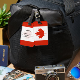 Gepersonaliseerde vlag van Canada Bagagelabel