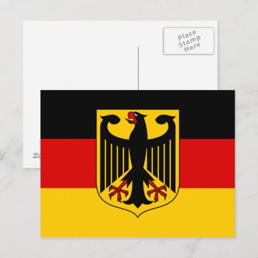Gepersonaliseerde vlag van Duitsland met wapenschi Briefkaart (Voorkant / Achterkant)