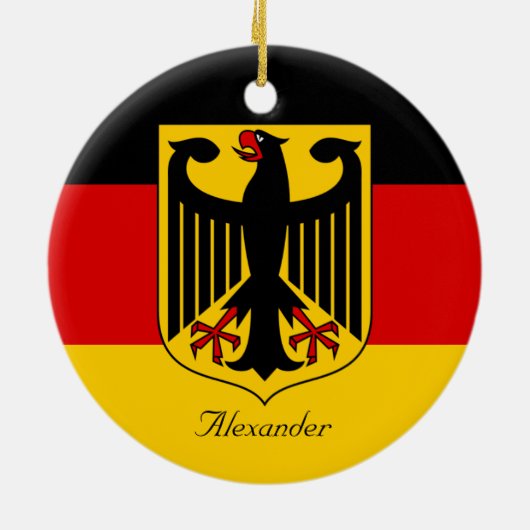 Gepersonaliseerde vlag van Duitsland met wapenschi Keramisch Ornament (Achterkant)