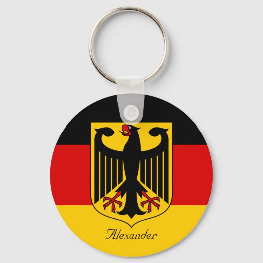 Gepersonaliseerde vlag van Duitsland met wapenschi Sleutelhanger (Voorkant)