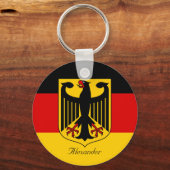 Gepersonaliseerde vlag van Duitsland met wapenschi Sleutelhanger (Voorkant)