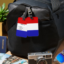 Gepersonaliseerde Vlag van Frankrijk Bagagelabel