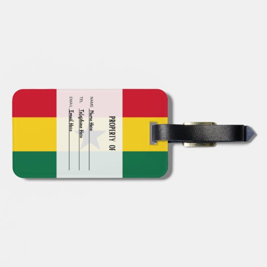 Gepersonaliseerde vlag van Ghana Bagagelabel (Achterkant horizontaal)