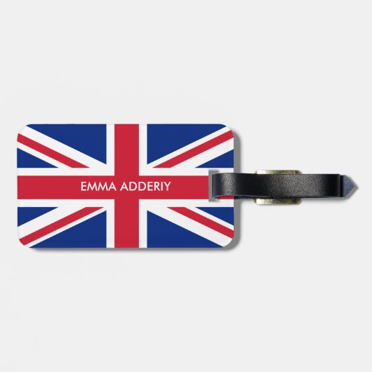 Gepersonaliseerde vlag van het Verenigd Koninkrijk Bagagelabel (Achterkant horizontaal)