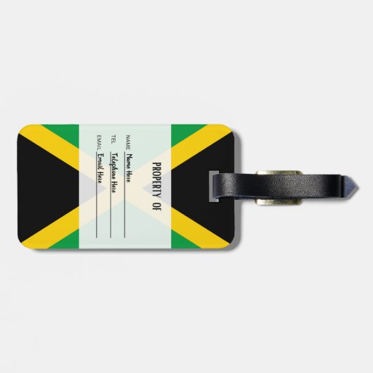 Gepersonaliseerde vlag van Jamaica Bagagelabel (Achterkant horizontaal)