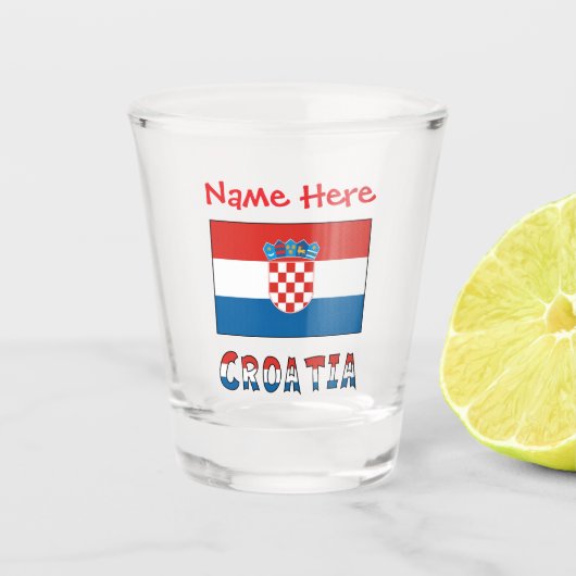 Gepersonaliseerde vlag van Kroatië Shot Glas (Voorkant)
