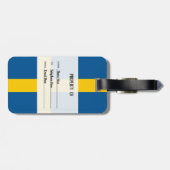 Gepersonaliseerde vlag van Zweden bagagelabel (Achterkant horizontaal)