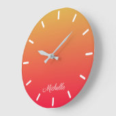 Gepersonaliseerde vlam rood en geel ombre grote klok (Hoek)