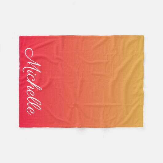 Gepersonaliseerde vlamrode en gele kleur fleece deken (Voorkant (Horizontaal))
