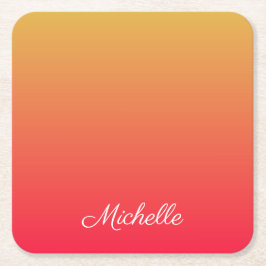 Gepersonaliseerde vlamrode en gele kleur kartonnen onderzetters