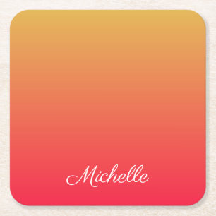 Gepersonaliseerde vlamrode en gele kleur kartonnen onderzetters