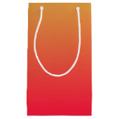 Gepersonaliseerde vlamrode en gele kleur klein cadeauzakje (Voorkant)