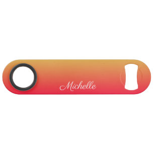 Gepersonaliseerde vlamrode en gele kleur speed flessenopener