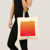 Gepersonaliseerde vlamrode en gele kleur tote bag (Voorkant (product))
