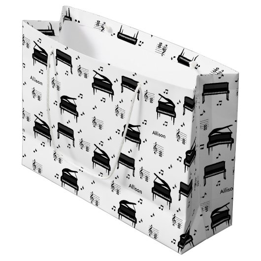 Gepersonaliseerde vleugelpiano en Muzieknoten Patr Groot Cadeauzakje (Voorkant Gekanteld)