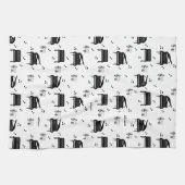 Gepersonaliseerde vleugelpiano en Muzieknoten Patr Theedoek (Horizontaal)