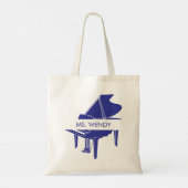 Gepersonaliseerde vleugelpiano tote bag (Achterkant)