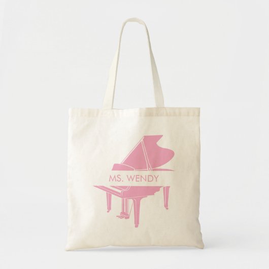 Gepersonaliseerde vleugelpiano tote bag (Voorkant)