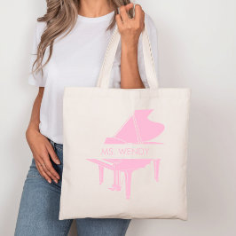 Gepersonaliseerde vleugelpiano tote bag