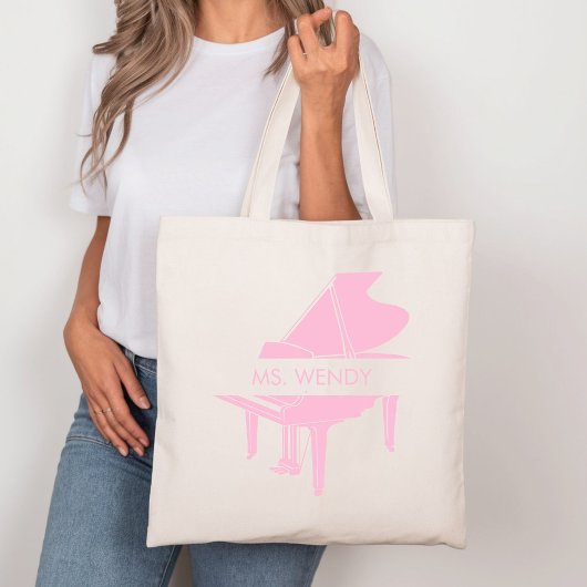 Gepersonaliseerde vleugelpiano tote bag