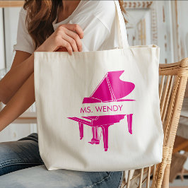 Gepersonaliseerde vleugelpiano tote bag