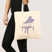 Gepersonaliseerde vleugelpiano tote bag