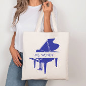 Gepersonaliseerde vleugelpiano tote bag