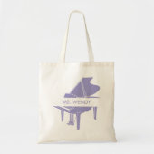 Gepersonaliseerde vleugelpiano tote bag (Voorkant)
