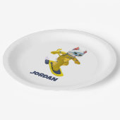 Gepersonaliseerde Vliegende Skateboard Magnet Papieren Bordje (Gekanteld)