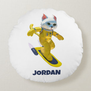 Gepersonaliseerde Vliegende Skateboard Magnet Rond Kussen