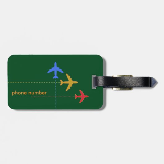 Gepersonaliseerde vliegreis bagagelabel (Achterkant horizontaal)