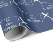 Gepersonaliseerde vliegtuigen Kids Verjaardag Grij Cadeaupapier (Rol Hoek)