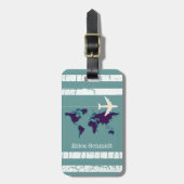 Gepersonaliseerde vliegtuigreizen bagagelabel (Voorkant verticaal)