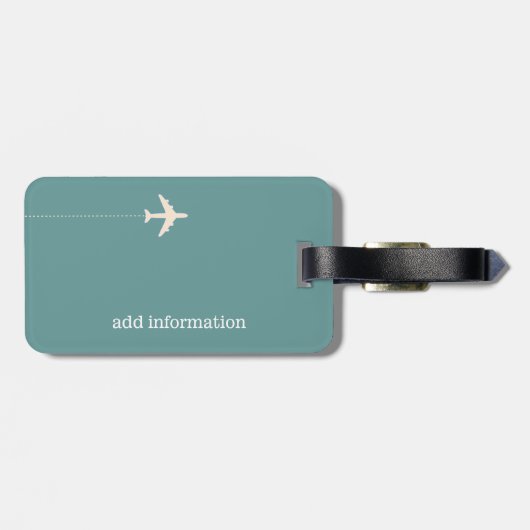 Gepersonaliseerde vliegtuigreizen bagagelabel (Achterkant horizontaal)