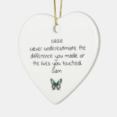 Gepersonaliseerde vlinder Dank u Keramisch Ornament (Links)