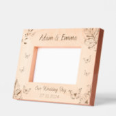 Gepersonaliseerde vlinder en veren bruiloft gegraveerde lijstjes (Links)