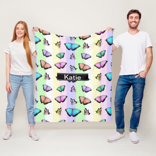 Gepersonaliseerde vlinder fleece deken (In situ)