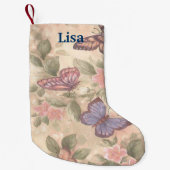 Gepersonaliseerde vlinder kerstkous kleine kerstsok (Voorkant)
