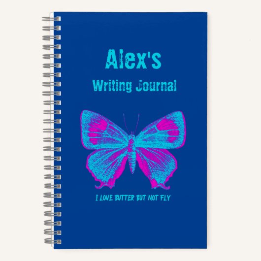 Gepersonaliseerde vlinder, kleurrijke vlinder jour notitieboek (Voorkant)