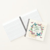 Gepersonaliseerde vlinder krans bruiloft gastenboe notitieboek (Binnen)