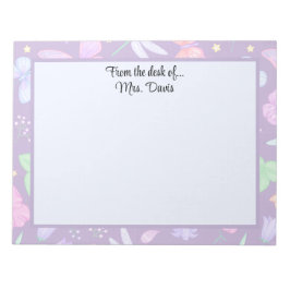 Gepersonaliseerde vlinder libel bloem elegant notitieblok